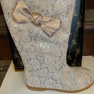 Joan Boyce Blush Lace Boots
